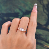 1 Carat Emerald Cut Moissanite Classic Side Stone Engagement Ring